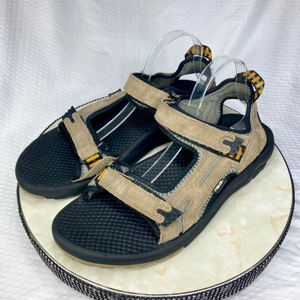 Teva XPD Spoiler II Suede Sport Sandals Mens 14 Tan Black Hiking Outdoor Strappy